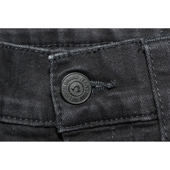 True‎ Religion Jeans Mens 30 Black Rocco Flap Relaxed Skinny Fit 30x31 Denim - Picture 4 of 16